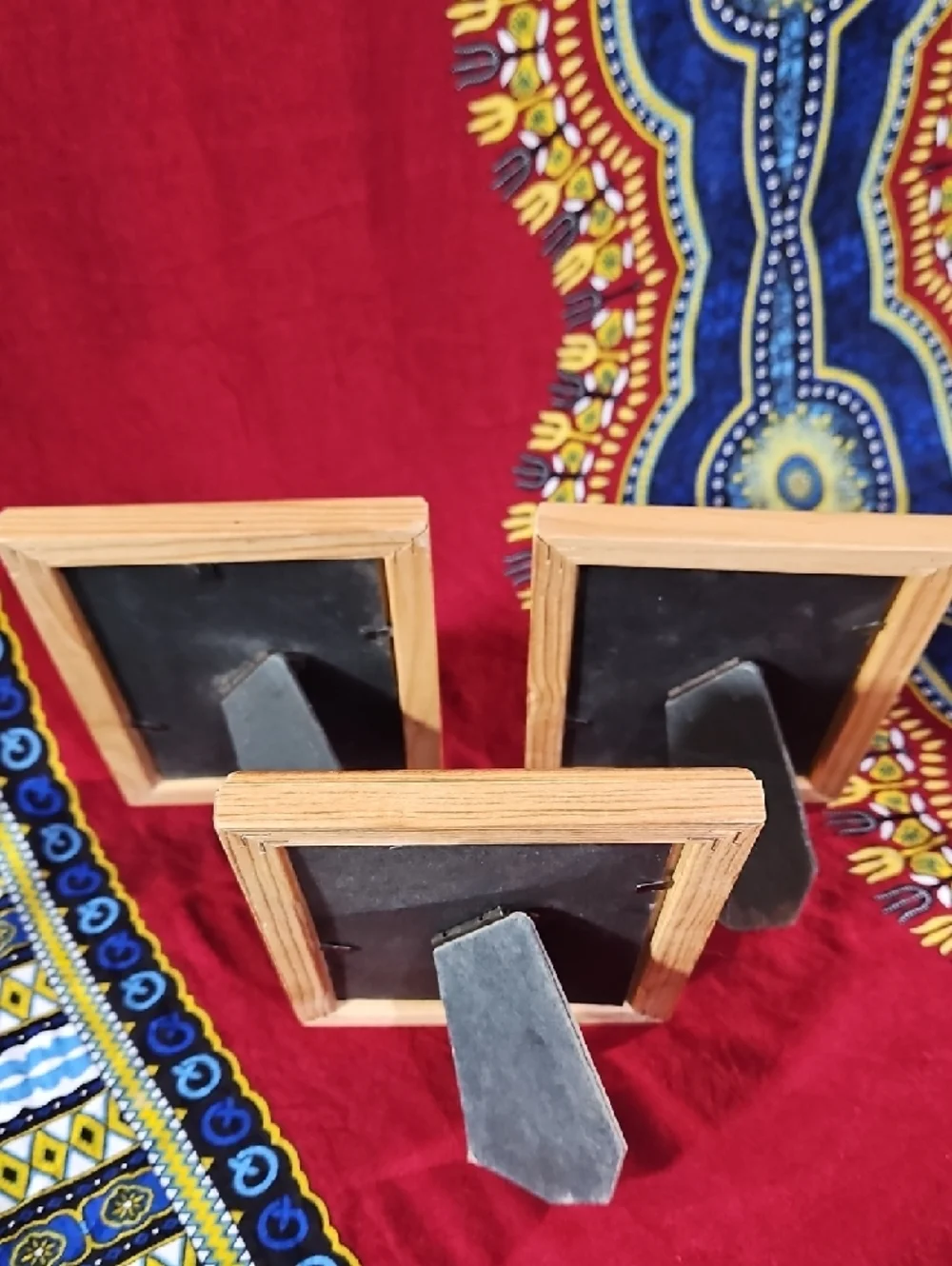 Vtg. Natural Wood Photo Frame, Set of 3